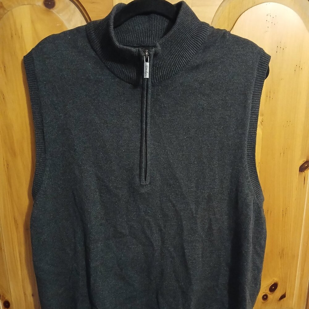 Walter Hagen Golf Sweater Vest Men's Size Large Gray Activewear Performance EUC